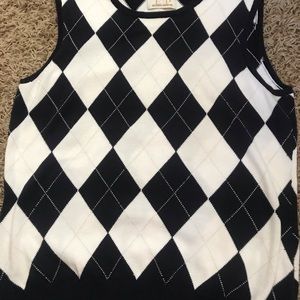Women’s Navy and white gold sweater vest